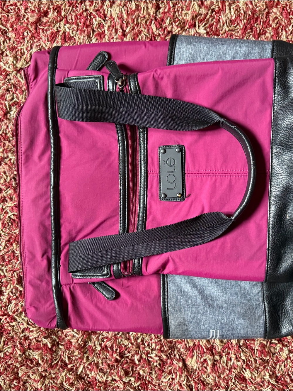Lole Gray Backpack with Pink Interior